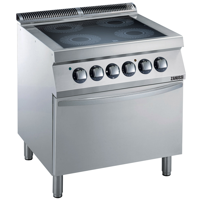 Zanussi EVO700 - Glaskeramisk kogebord med ovn - 4 zoner - Ø23 cm - 14,8 kW - 80 cm