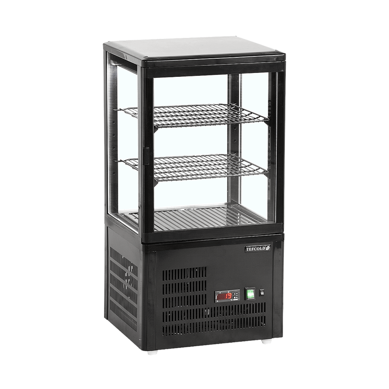 Sort kølemontre med 2 hylder - Tefcold UPD60-BLACK - 58 liter - 42 dB - 3,59 Kw/24 timer